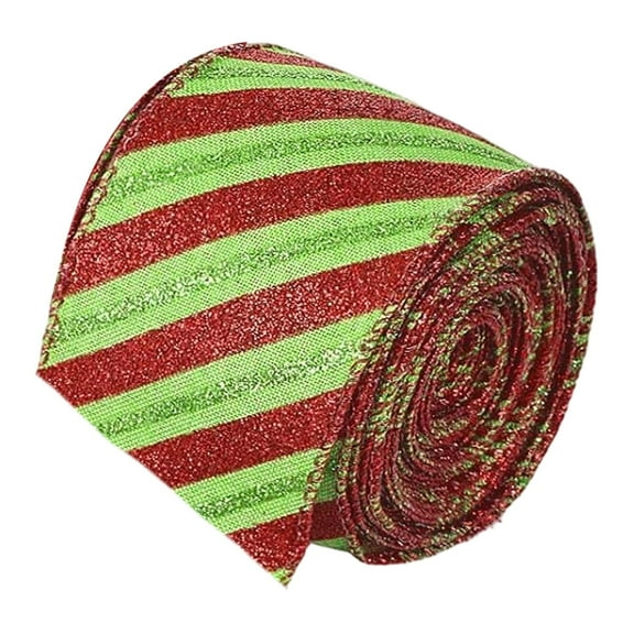 BinKFF Christmas Ribbon Wired 2.5 inch, 5 Rolls 5 Yards Red and Green Christmas Tree Ribbon,Holiday Wired Ribbons for Tree Topper Bow Wreath Gift Wrapping Xmas Decorations