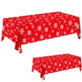 thumbnail image 1 of BinKFF Christmas Snowflake Plastic Tablecloth Decorations, Snowflake Christmas Disposable Table Cover for Winter Christmas Holiday New Year Party Supplies Decorations, 51 x 86 Inch, 1 of 4