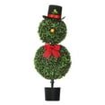 thumbnail image 1 of BinKFF Christmas Snowman Topiary 30'' Artificial Snowman Shaped Topiary Tree Pot with Red Bow Santa Hat Boxwood Topiaries for Christmas Indoor Outdoor Home Porch Decor, 1 of 6