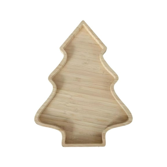 BinKFF Christmas Tree Shaped Wooden Serving Tray - Various Shapes Charcuterie Board for Cheese, Snacks, Appetizers & Desserts - Holiday Platter, Christmas Decorative Tray