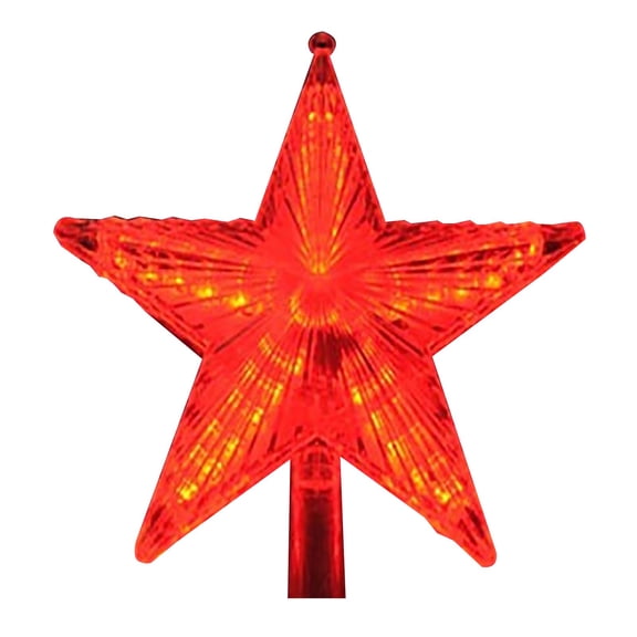 BinKFF Christmas Tree Topper Star 8.7" LED Lighted Star Tree Top, Glitter Golden Treetop Decorations with 20 Warm White Lights, Battery Powered Decor for Home Holiday Xmas Party Indoor