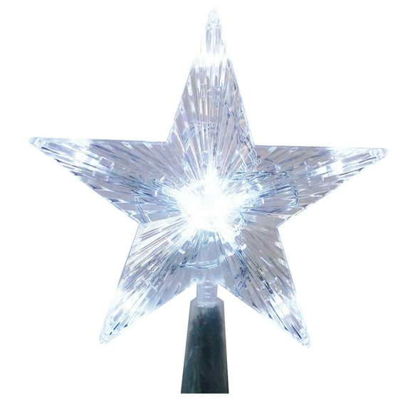 BinKFF Christmas Tree Topper Star 8.7" LED Lighted Star Tree Top, Glitter Golden Treetop Decorations with 20 Warm White Lights, Battery Powered Decor for Home Holiday Xmas Party Indoor