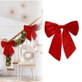 thumbnail image 1 of BinKFF Christmas Velvet Bows 13.4 Inch Rustic Wreath Gift Bows Vintage Xmas Velvet Ribbon Bow Ornaments for Christmas Farmhouse Tree Garland DIY Craft Wrapping Decorative, 1 of 3