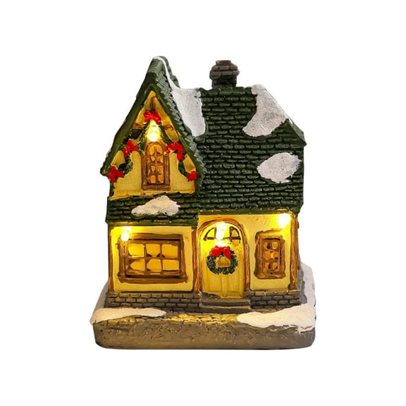 BinKFF Christmas Village Houses Set, Mini Christmas Trees Accessories Set Santa Snowman Street Lamps for Xmas Village Miniature Town Home Table Top Decoration(Classic Style)