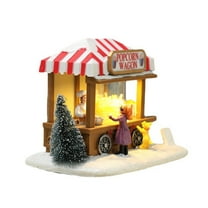 BinKFF Christmas Village Scene with LED Lights, Battery Operated Resin House Gift for Christmas Home Indoor Decorations,Santa Claus and Winter Wonderland Cottage
