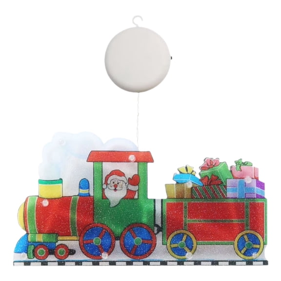 BinKFF Christmas Window Decoration Lights Christmas Window Hanging Lights Decorations Hanging Lighted Christmas Tree Santa Lantern Light Up Window Decor for Christmas Home Decoration