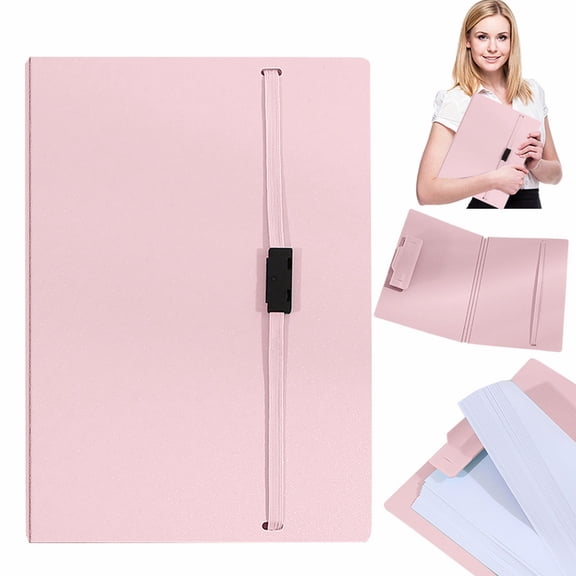 BinKFF Clipboard Folder, A4 Foldable Clipboard Folio with Clip. 360 Degree Binder Clipboard with Elastic Band, File Cover Work Folder Clipboards with Clip and Strap