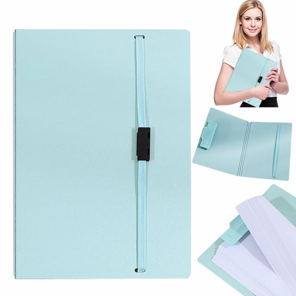 BinKFF Clipboard Folder, A4 Foldable Clipboard Folio with Clip. 360 Degree Binder Clipboard with Elastic Band, File Cover Work Folder Clipboards with Clip and Strap