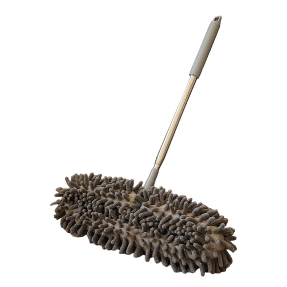 BinKFF Cobweb Duster with Extension Pole, Washable Cleaning Duster Kit with 1 Duster Heads, Cobweb Duster, Corner Brush, Aluminum Telescoping Pole for Ceiling Fan
