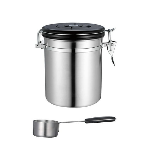 BinKFF Coffee Canister, 50 OZ, Airtight Stainless Steel Food Storage Container for Coffee Beans, Ground, Sugar, Tea, Flour, Rice, Cereal, Kitchen Storage Jar, Bar Accessories & Gifts