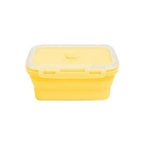 BinKFF Collapsible Foldable Silicone Food Storage Container, Leftover Meal Box With Airtight Plastic Lids For Kitchen, Bento Lunch Boxes-Microwave, Dishwasher and Freezer Safe