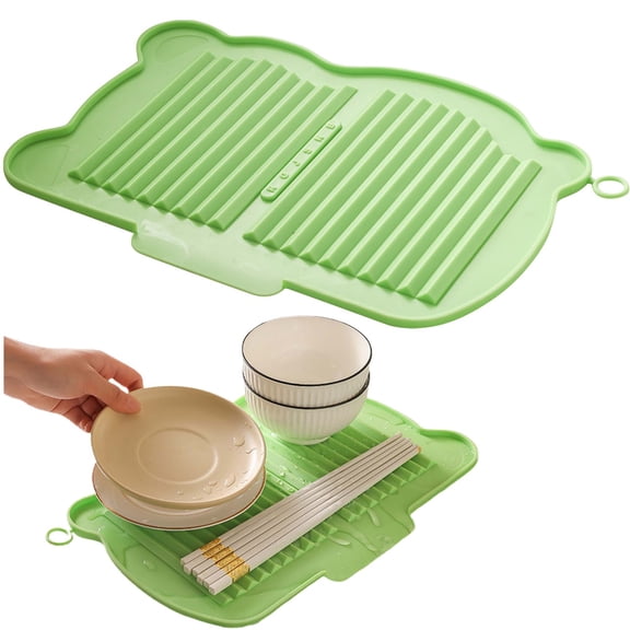 BinKFF Dish Drying Mat, Silicone Dish Dryer Mat, Heat-Resistant Multifunctional Kitchen Gadget, Dry Pad for Pots, Pans, Cutlery, and Utensils, Non-Slip and Easy-to-Clean Kitchen Accessory