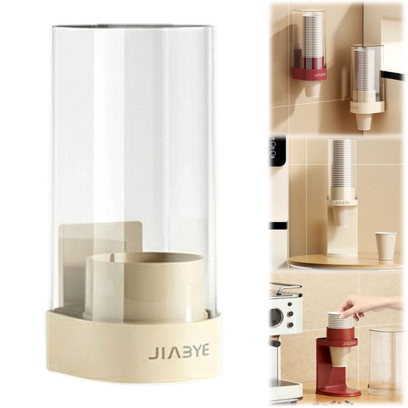 BinKFF Disposable Cup Dispenser Cup Dispenser, Bathroom Cup Dispenser, Disposable Mouthwash Cup Organizer, Paper Cup Holder for Vanity, Washroom, or Small Countertop