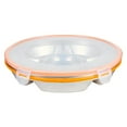 thumbnail image 1 of BinKFF Divided Serving Tray with Lid 6 Compartments, 9 Inch Stainless Steel Round Veggie Tray, Reusable Snack Box Container Fruit Platter Parties Fridge Food Storage Picnic, 1 of 8