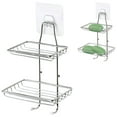 thumbnail image 1 of BinKFF Double Soap Bar Holder for Shower, No Drilling Rustproof Stainless Steel, Wall Mounted Soap Holder with 2 Hooks, Shower Rack Soap Tray Bar Soap for Bathroom & Kitchen, 1 of 8