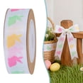 thumbnail image 1 of BinKFF Easter Spring Pastel Wired Ribbon Rolls, Easter Bunny Wired Edge Ribbons, Decorative Wrapping Ribbon for Gift, Colorful DIY Craft Fabric Ribbons for Holiday Decor, 10 Yards, 1 of 8