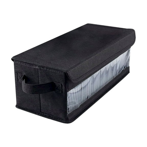 BinKFF Fabric Storage Bins with Lids, 1 Pack Linen Foldable Cloth Baskets, 6.3 x 5.5 x 14.2 Inch Closet Organizer Containers with Double Handles, Sweater Boxes for Bedroom