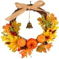 thumbnail image 1 of BinKFF Fall Flower Wreath with Bell, Artificial Autumn Wreath, Fall Door Wreath with Eucalyptus Leaves for Home Porch Window Wall Farmhouse Decor, Indoor Outdoor, Holiday Decor, 1 of 7