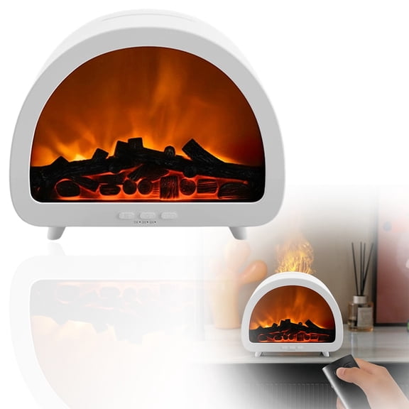 BinKFF Fireplace Flame Oil Aroma Diffuser|7 Color Changing Lights Aromatherapy Air Diffuser|Essential Oil CoolMist Humidifier with Remote for Home,Office,Bedroom,Yoga,Room