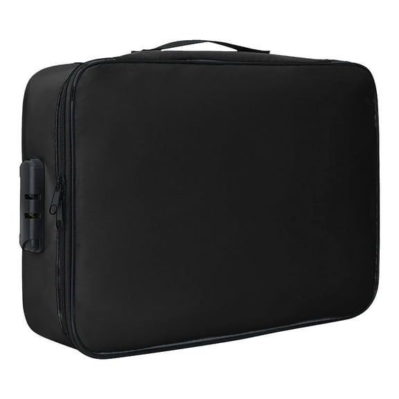 BinKFF Fireproof File Organizer with Lock, Hard-Shell Case Fireproof Document Box with Pocket Accordion File Folder, Portable Home Office Travel Safe Storage for Important Documents Laptop