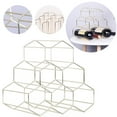 thumbnail image 1 of BinKFF Gold Wine Racks Countertop 9 Bottle,Geometric Stainless Steel Wine Bottle Holder,Compact Small Wine Rack for Cabinet Pantry Bar Table No Assembly Required, 1 of 9