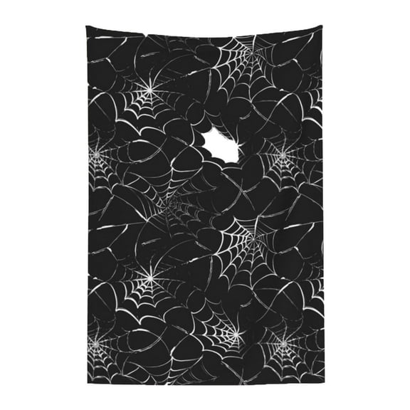 BinKFF Gothic Spider Web Blanket - Halloween Themed Throw for Goth Room Decor, Black Horror Blanket, Soft Flannel for Couch, Bed, and Haunted Mansion Use (40" x 60")