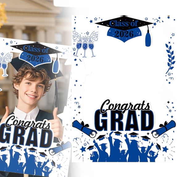 BinKFF Graduation Cheers K-12 School Photo Display Frame - 8x10 inch Graduation Memory Wall, Professional Photo Holder Set, DIY Graduation Party Decorations, Picture Display Board