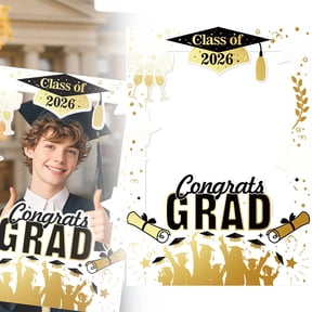 BinKFF Graduation Cheers K-12 School Photo Display Frame - 8x10 inch Graduation Memory Wall, Professional Photo Holder Set, DIY Graduation Party Decorations, Picture Display Board