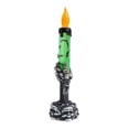 thumbnail image 1 of BinKFF Halloween Black Taper Flameless Candles with Ghost Hand Candlesticks and Remote Timer, Battery Operated Taper Candles with Holder and 3D Flame for Halloween Decor, 1 of 6