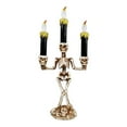 thumbnail image 1 of BinKFF Halloween Candelabra with LED Flame Less Candles Holder Battery Operated Flickering Lights Skull Candles for Halloween Decorations Indoor Home Table Party Haunted Mansion Decor, 1 of 5