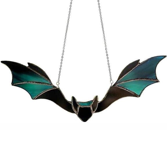 BinKFF Halloween Decoration, Bat Suncatcher Decoration Bat Stained Glass Window Hangings Sun Catcher for Craft Office Party Home Decor Gifts Windows Home Garden Decor