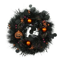 BinKFF Halloween Decoration - Halloween Wreath for Front Door, 18 Inch Pumpkin Wreath Halloween Decorations for Home Porch Table Centerpiece Window Indoor Party Holiday Wall Decor