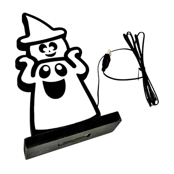 BinKFF Halloween Decorations LED Lamps Ghost Pumpkin Bat Shape Neon Signs Decorative Battery Operated Night Lights with Holder Base for Bedroom Table Desk Room Home Party Bar Gifts