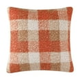 thumbnail image 1 of BinKFF Halloween Decorations, Orange Plaid Fall Throw Pillow Covers, Boucle Decorative Pillow Covers,Cozy Fluffy Home Living Room Farmhouse Decor for Sofa Couch Bed, 3sizes, 1 of 5