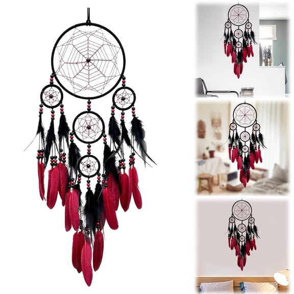 BinKFF Halloween Decorations Outdoor, Colorful Dream Catcher Rainbow Dream Catchers Wall Decor Handmade Feather Dreamcatcher Wall Hanging Ornament for Bedroom Living Room Home Decor