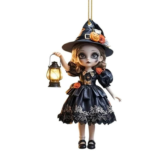 BinKFF Halloween Decorations Outdoor Hanging Witch Decor, Halloween Hanging Ghost Decorations Straw Windsock Pendant Ornaments for Patio Lawn Garden Party Halloween Decorations