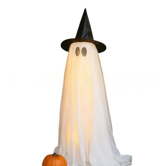 BinKFF Halloween Decorations Outdoor Indoor- 2 Packs Large Light-Up Spooky Standing Ghost Decor, Scary Halloween Ghost Lights for Porches Yards Gardens Party Decorations