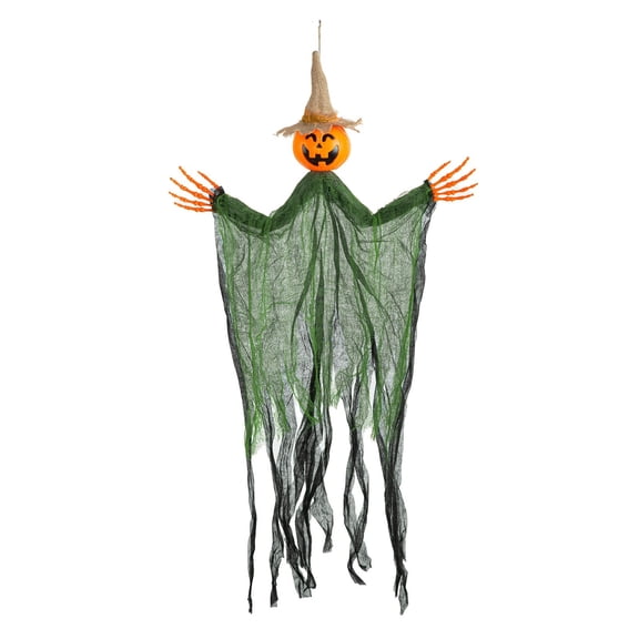 BinKFF Halloween Hanging Witch Decor, Hanging Pumpkin Halloween Decorations Outdoor, Haunted House Decor Props Front Porch Party Supplies Garden Yard Lawn Scary Horror
