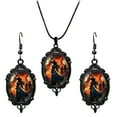 thumbnail image 1 of BinKFF Halloween Jewelry for Women Gothic Earrings Necklace Set Witch Earring Witch Necklace Goth Earring Vintage Devil Halloween Earrings Gothic Jewelry for Women, 1 of 4