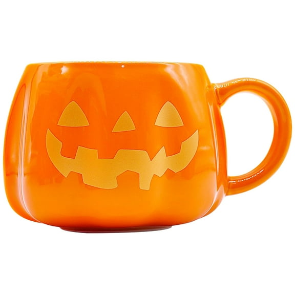 BinKFF Halloween Pumpkin Mug Decorations Trick Or Treat Pumpkin Ceramic Coffee Mugs Happy Halloween Pattern Mug for Adults Kids Women, Halloween Decoration Interior