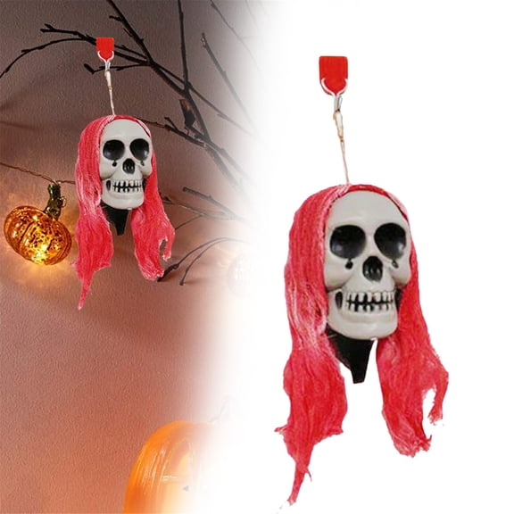 BinKFF Halloween Skull Hanging Tree Ornament Decor Plastic Mini Halloween Skulls Head Small Skeleton Head Decoration Hanging Ornament for All Saint's Day Party Supplies
