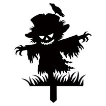 BinKFF Halloween Yard Signs Outdoor Decorations, Witch and Pumpkin Shaped Metal Lawn Signs Waterproof Glow in The Dark for Garden, Walkway, Patio, Porch Outside Decor