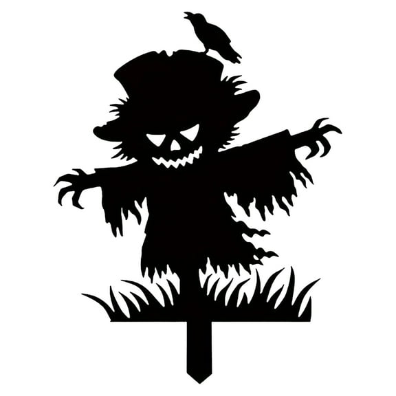 BinKFF Halloween Yard Signs Outdoor Decorations, Witch and Pumpkin Shaped Metal Lawn Signs Waterproof Glow in The Dark for Garden, Walkway, Patio, Porch Outside Decor