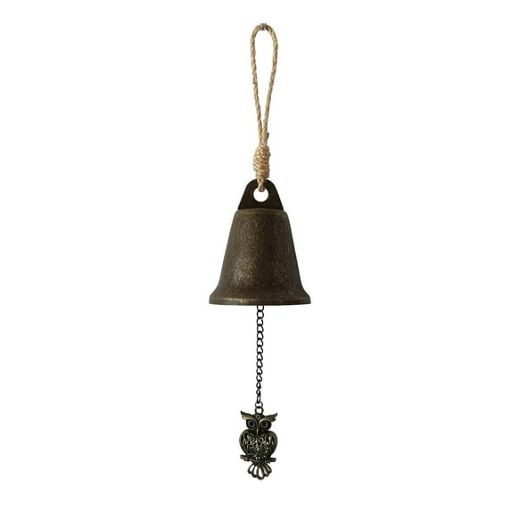 BinKFF Hanging Metal Bell Cluster with Jute Rope – Handmade Rustic Cow Bells for Wall, Door & Farmhouse Décor | Vintage Harmony Bells for Christmas, Bedroom, Porch & Garden | Antique Finish