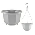 thumbnail image 1 of BinKFF Hanging Planters With Hooks, Hanging Planter for Plants Indoor, 6 Inch Plant Pot Outdoor Plastic Hanging Baskets with Drainage Holes and Chain for Garden Porch Plants, 1 of 8