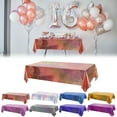 thumbnail image 1 of BinKFF Iridescent Tablecloth, Birthday Party Tablecloths Iridescence Plastic Disposable Table Covers Iridescent Party Decorations,Plastic Tablecloth for Buffet Table,Birthday Decors, 1 of 5