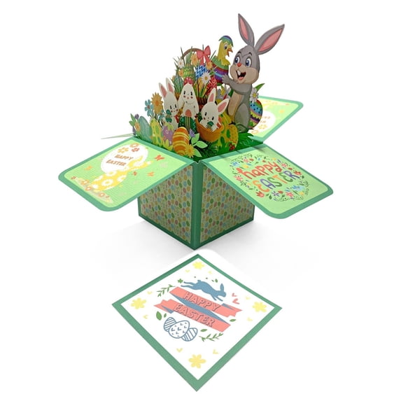 BinKFF Kids Funny Easter Bunny Eggs Pop Up Card Happy Easter Cards with ...