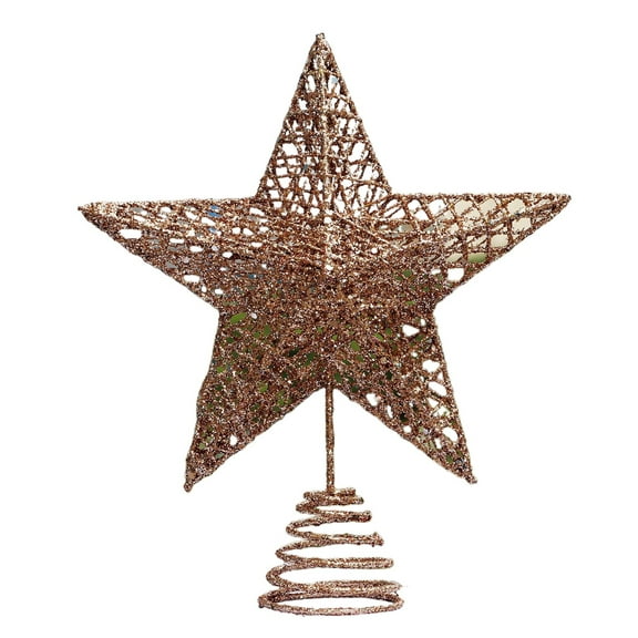 BinKFF LED Christmas Tree Topper: Christmas Tree Star Topper Xmas Glitter Gold Hollow Star Treetop Topper Christmas Ornaments for Christmas Tree Decor(not Included Battery)
