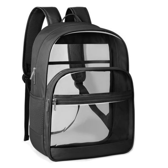 BinKFF Laptop Backpack for Women, Clear Backpack Transparent Bookbag for School PVC Transparent Backpack with Reinforced Strap for Women Men Capacity Clear Bag for College Travel