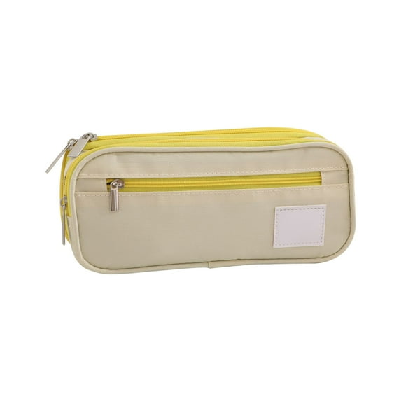 BinKFF Large Capacity Pencil Case 3 Compartments, Portable Pencil Case with Zipper, Aesthetic Pencil Bag Pouch College Office, Multifunctional Stationery Organizer for Adults